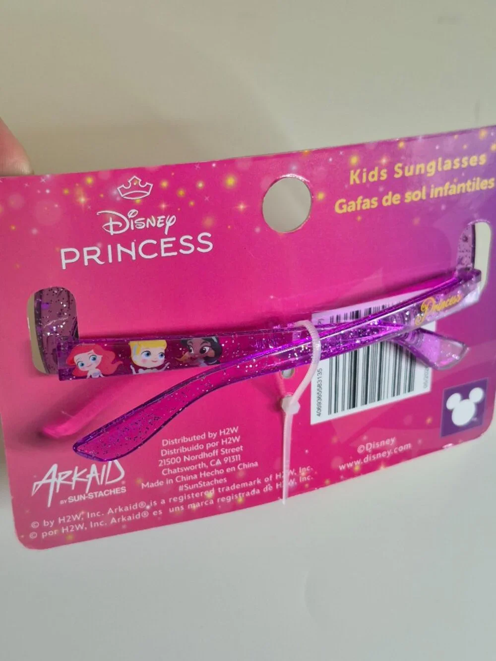 Princess Girls Sunglasses Sparkling Frame Purple Gradient Lens UV Protection